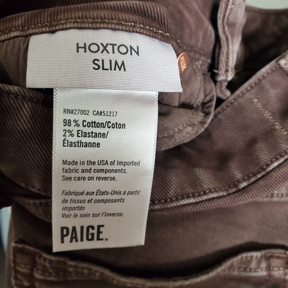 Paige Brown Hoxton Slim Jeans Pant Size 25 - Picture 6 of 14